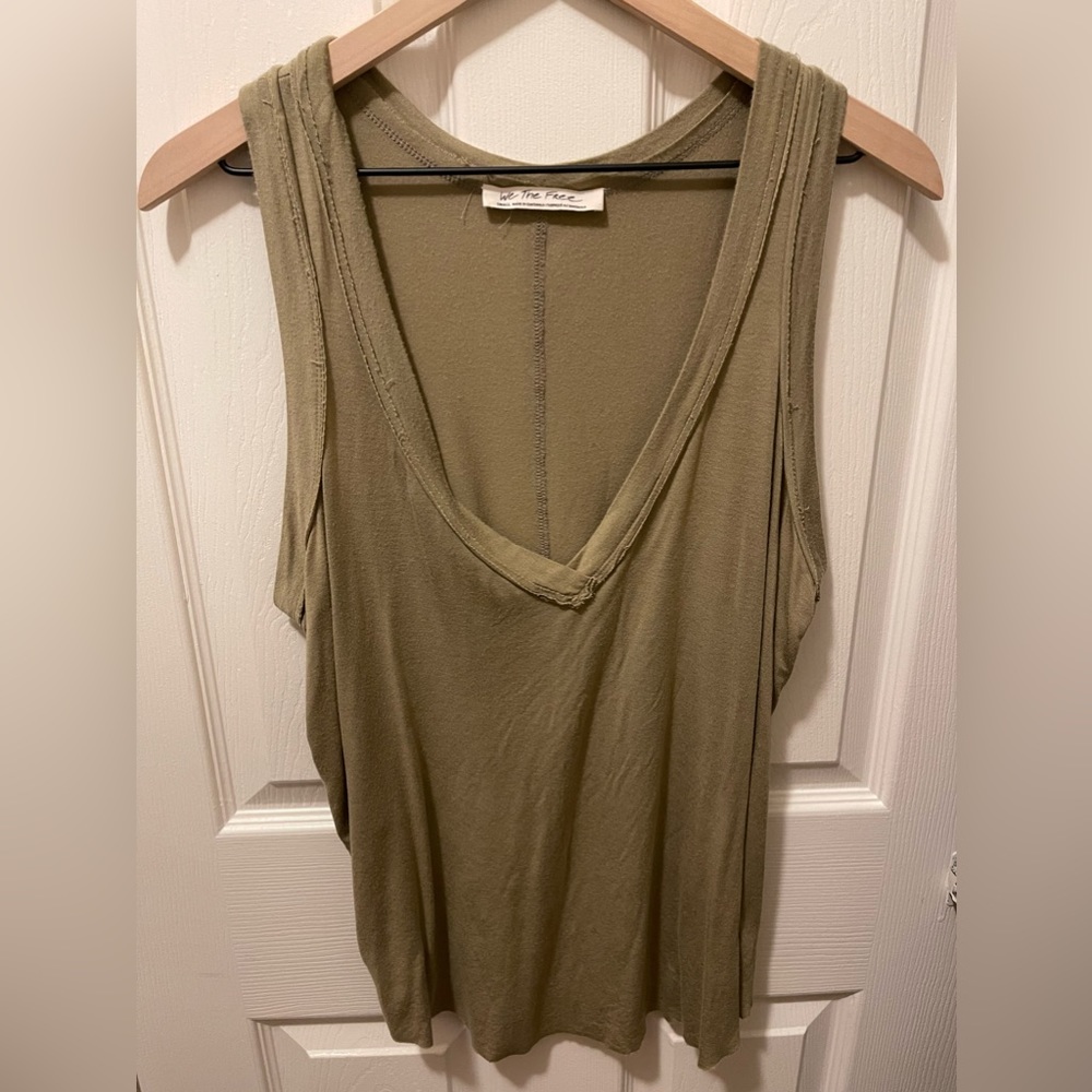 We the free olive green v neck tank